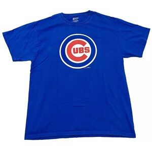 Vintage Chicago Cubs Logo MLB Baseball Blue Short Sleeve T-Shirt Men's Size L